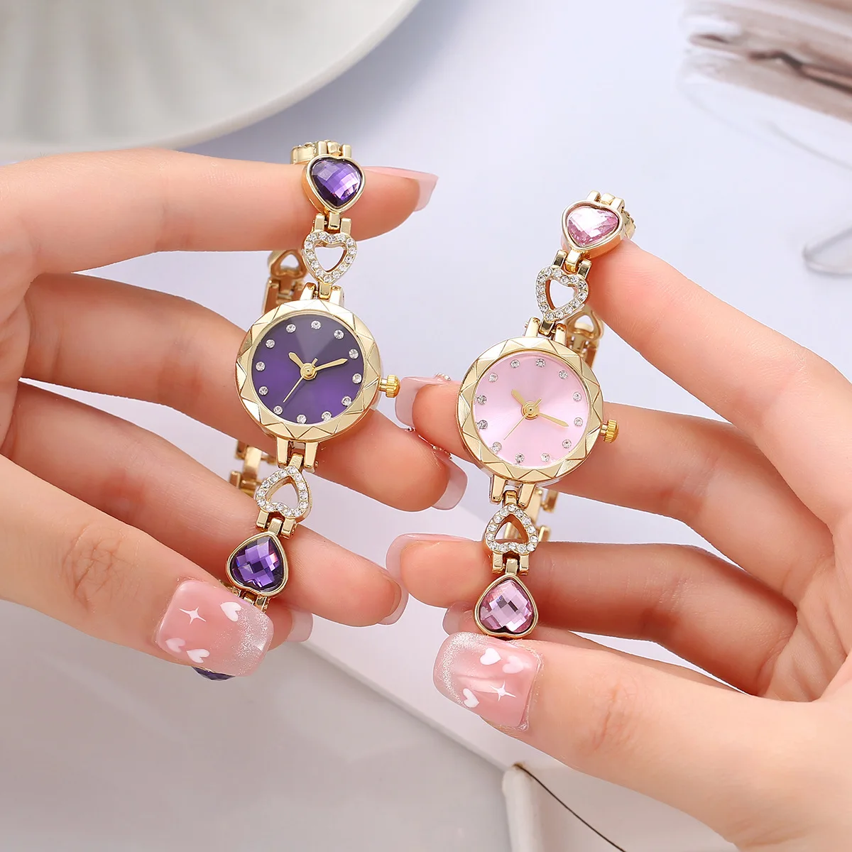 Simple Love Small Dial Women's Diamond Bracelet Watch Women's Quartz Watch