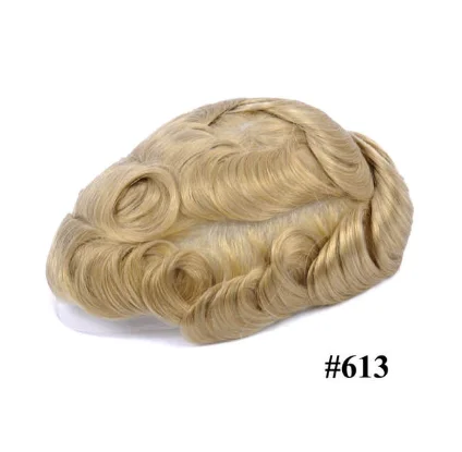 14-16 بوصة 100% شعر بشري للرجال شعر مستعار لاستعادة خط الشعر الجلد PU قاعدة خط شعري مسبقًا مع شعر الطفل مظهر واقعي للغاية