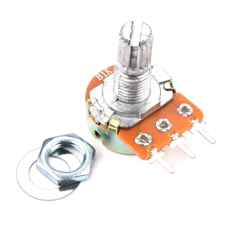 WH148 500 Ohm Linear Potentiometer 15mm Shaft With Nuts And Washers 2pcs linear potentiometer,electronic components