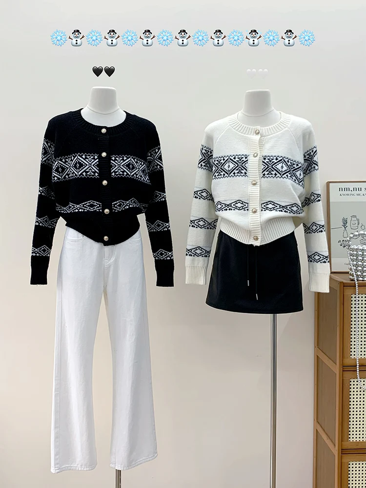 

Женский вязаный кардиган с круглым вырезом, повседневный свободный толстый свитер в Корейском стиле, верхняя одежда, осень-зима