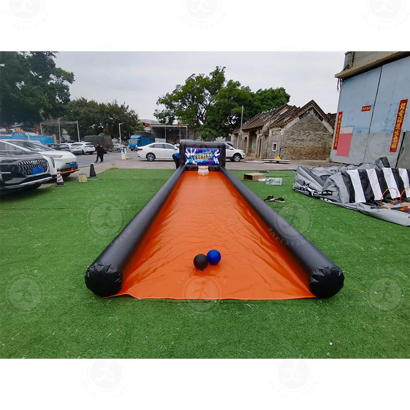Commercial Double Track Strike Bowling Lane Sports Equipment Games Inflatable Bowling Sports Set for Party Rental/Sale