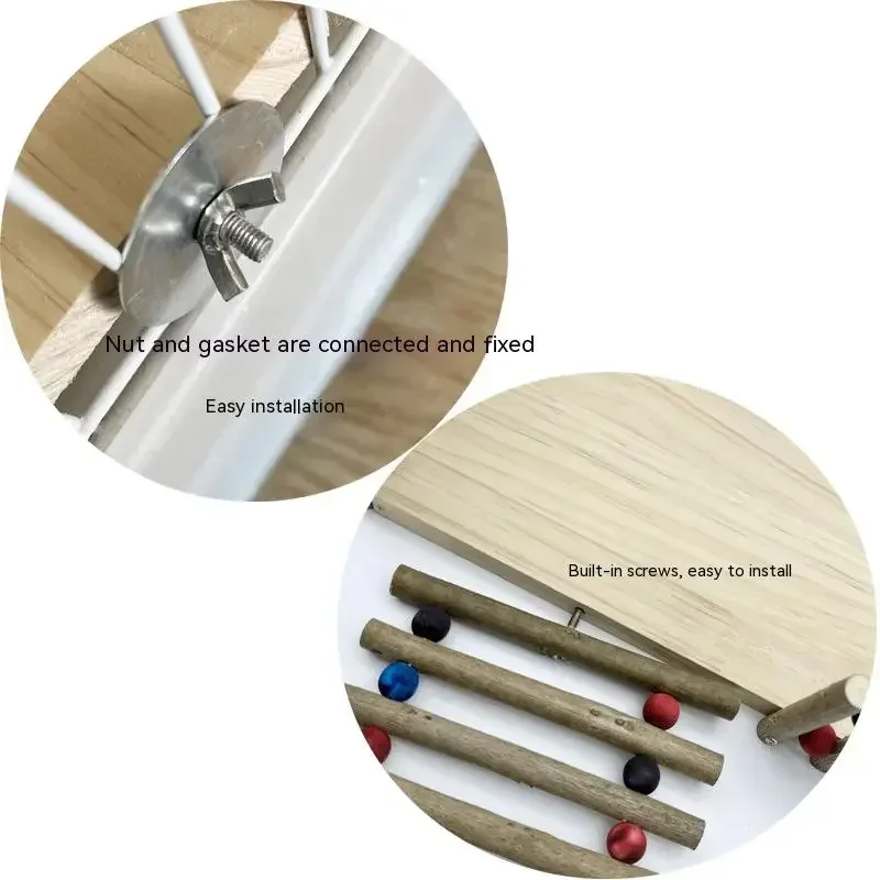 Pet Rabbit Nest Solid Wood Fence Wooden Branch Platform Dutch Pig Climbing Ladder Tread Hamster Chinchilla Climbing Springboard