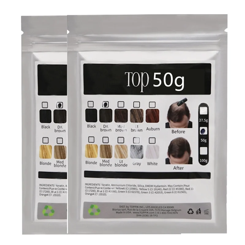 50g Hair Building Fiber Applicator Spray Instant Salon Hair Treatment Keratin Powders Hair Regrowth Fiber Thickening 9 color