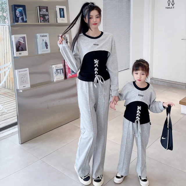 Conjuntos de ropa a juego para madre hija, ropa igual para mamá y bebé, conjuntos de ropa para mujer, trajes deportivos para niñas de moda, otoño _ - AliExpress Mobile