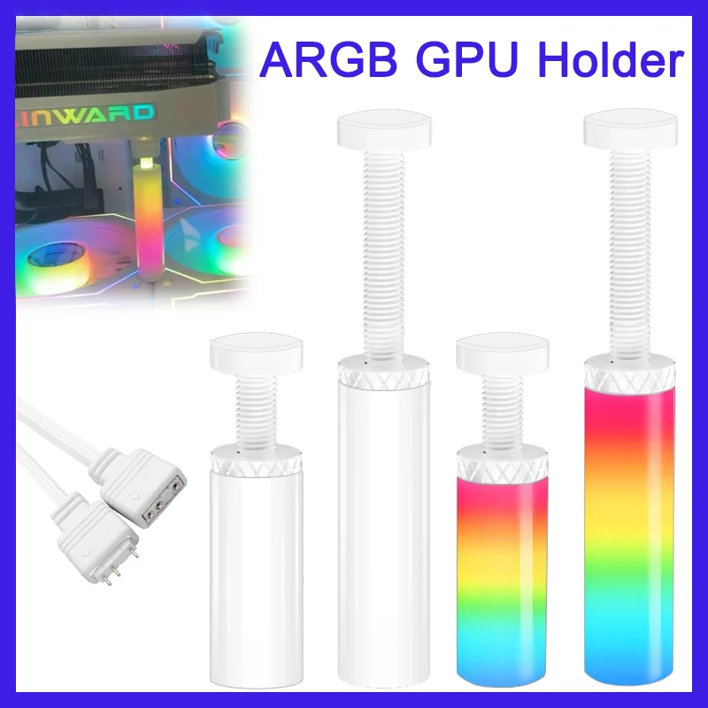ARGB Graphics Card Bracket 5V 3Pin Universal GPU Brace Support Adjustable Telescopic Rotary Stand