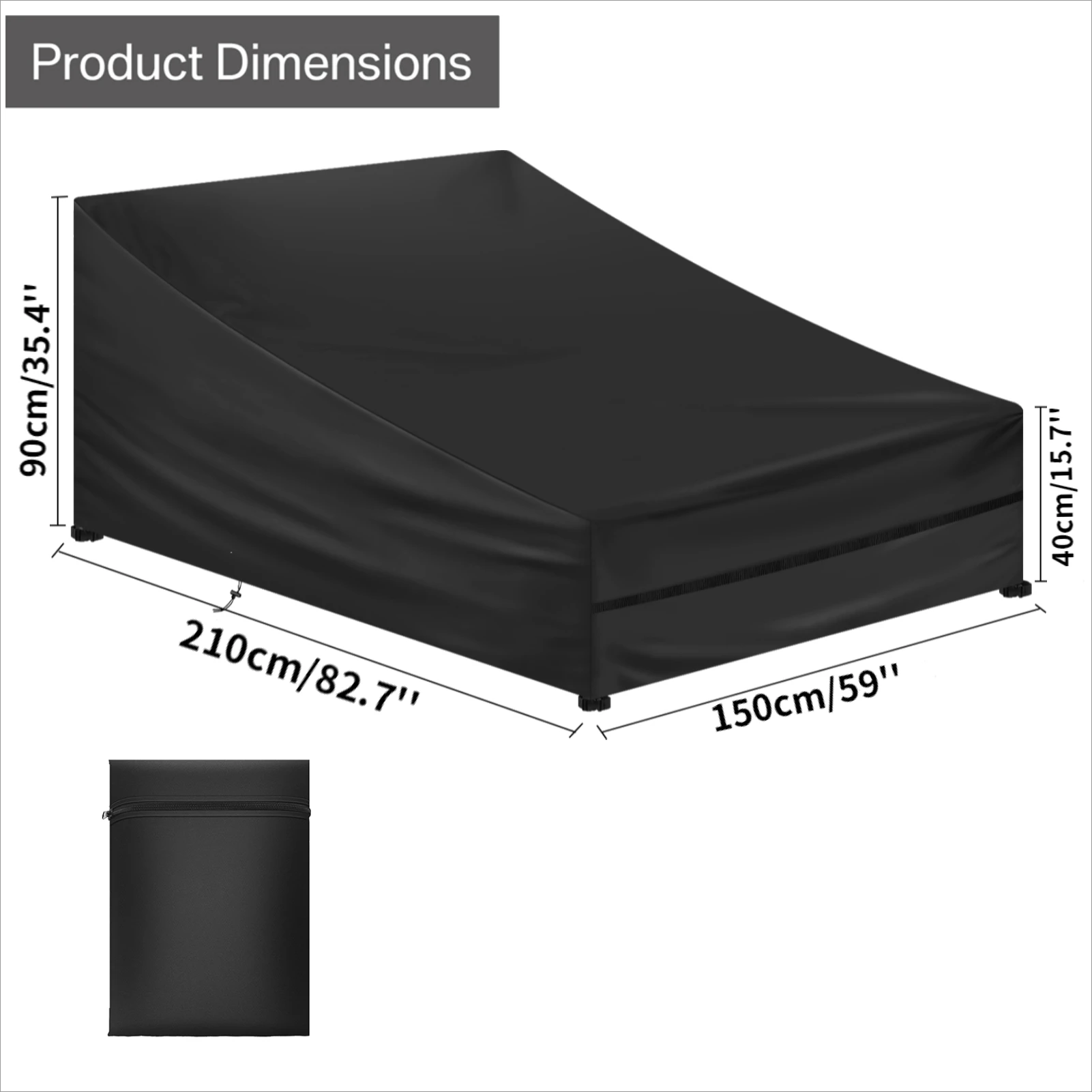 Waterproof Outdoor Chaise Lounge Cover - Durable Weather-Resistant Protective Patio Furniture Shield (1/2 Pack)
