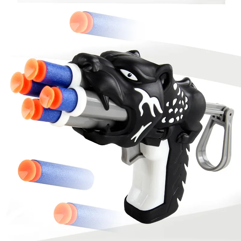 Funny soft bullet gun cartoon leisure sports toy for sport Manual launch gun with foam bullets outdoor party game for kids gifts 3