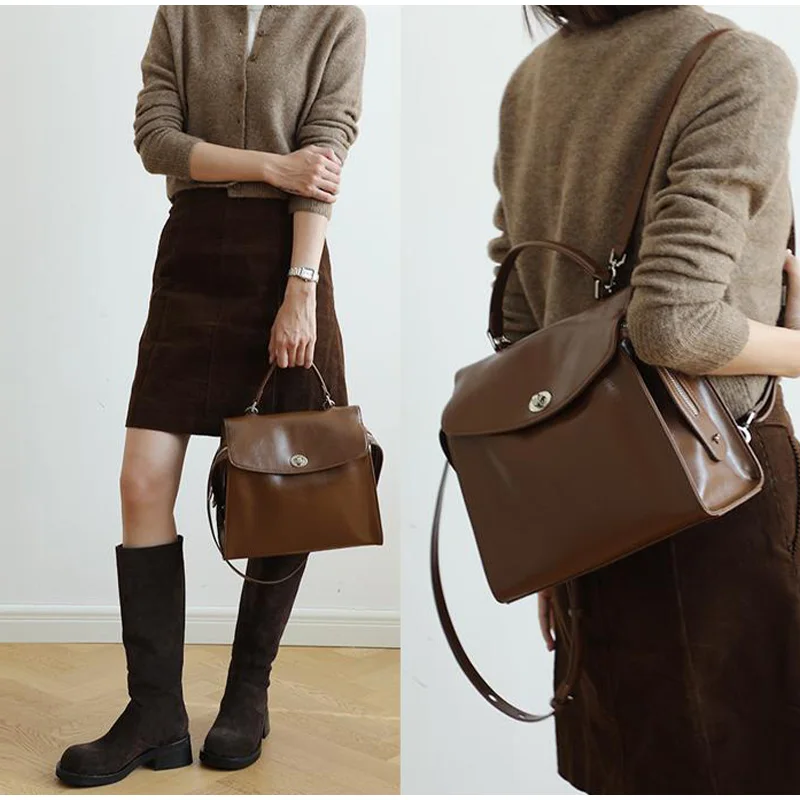 Korean Style Simple Flip Cover Women's Shoulder Bag New Suede Backpack Ladies Large Capacity Simple Fashion Tote Handbag 2025 6