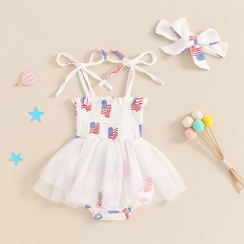 

Комбинезон Kupretty с оборками на рукавах и открытой спиной для новорожденных девочек, 4 июля