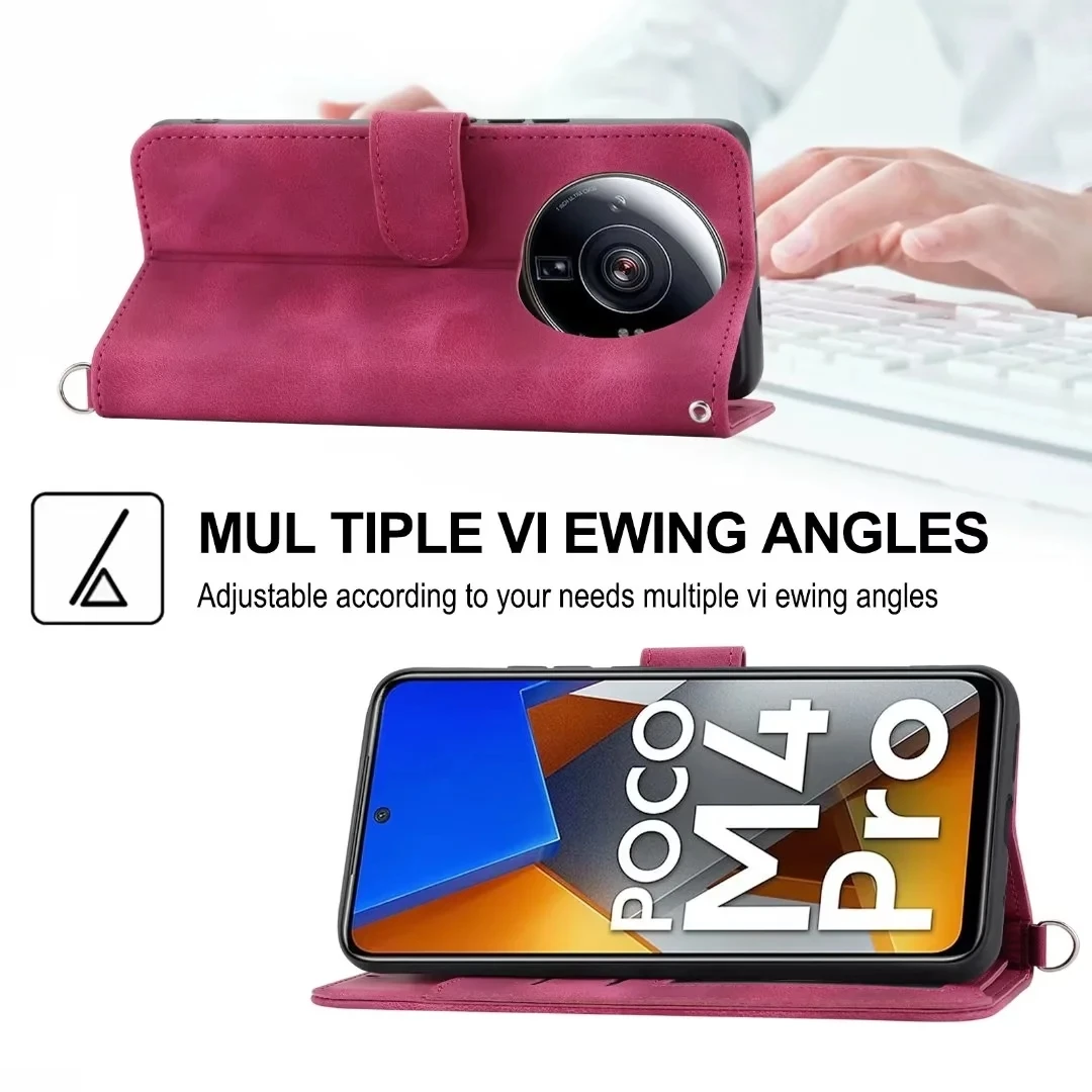 Luxury Leather Flip Wallet Phone Case with Card Holder Compartments
