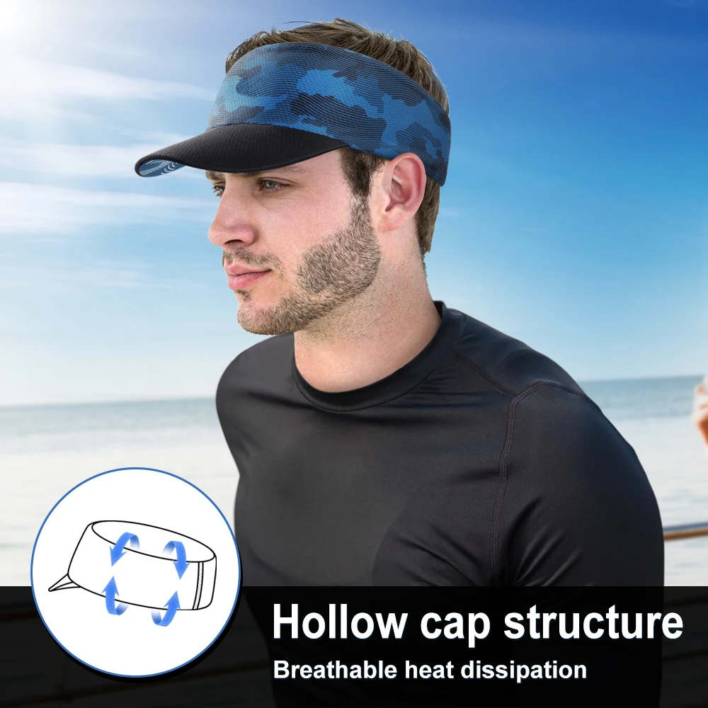 Summer Cooling Sun Visor Cap Cycling Breathable Sweat Wicking Running Bike Hat Outdoor Hiking Tennis Sports Cap Quick-Dry Caps 2