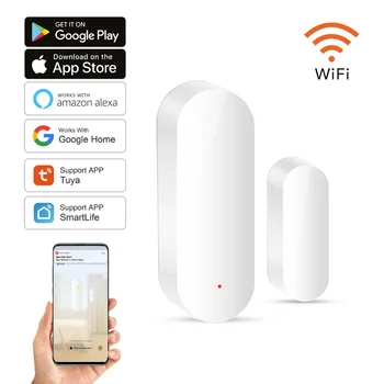 Датчик открытия и закрытия окон и дверей Zigbee MOES Tuya, WiFi, 3 В, LR03 1