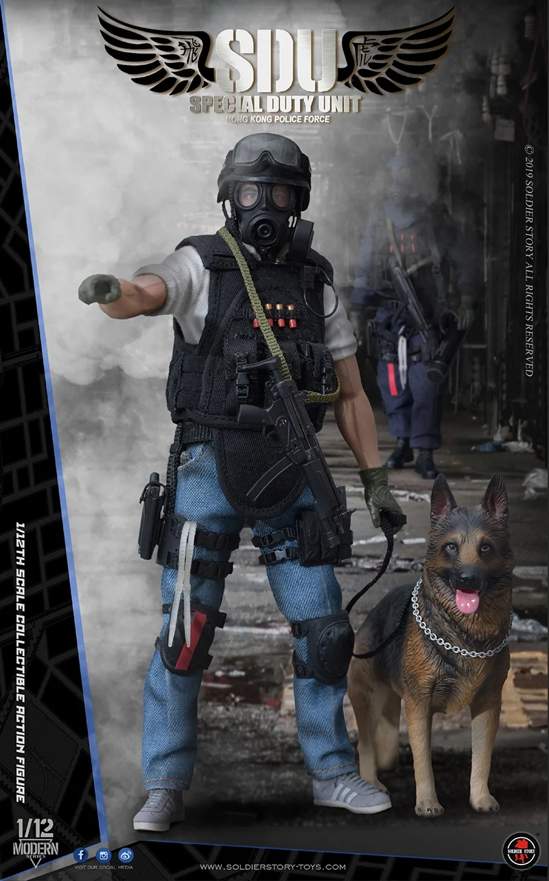 

Soldier Story SSM-003 HK SDU Special Duties Unit Canine Handler K9 Dog 1/12 Action Figure