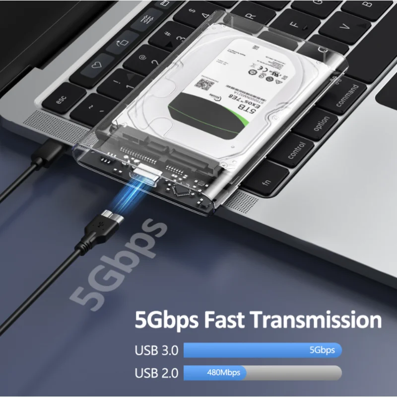 HDD Enclosure High Speed Case USB 3.0 For 2.5 Inch SATA2 3 Hard Drive Box Mobile HDD Case With Cable Support 6TB