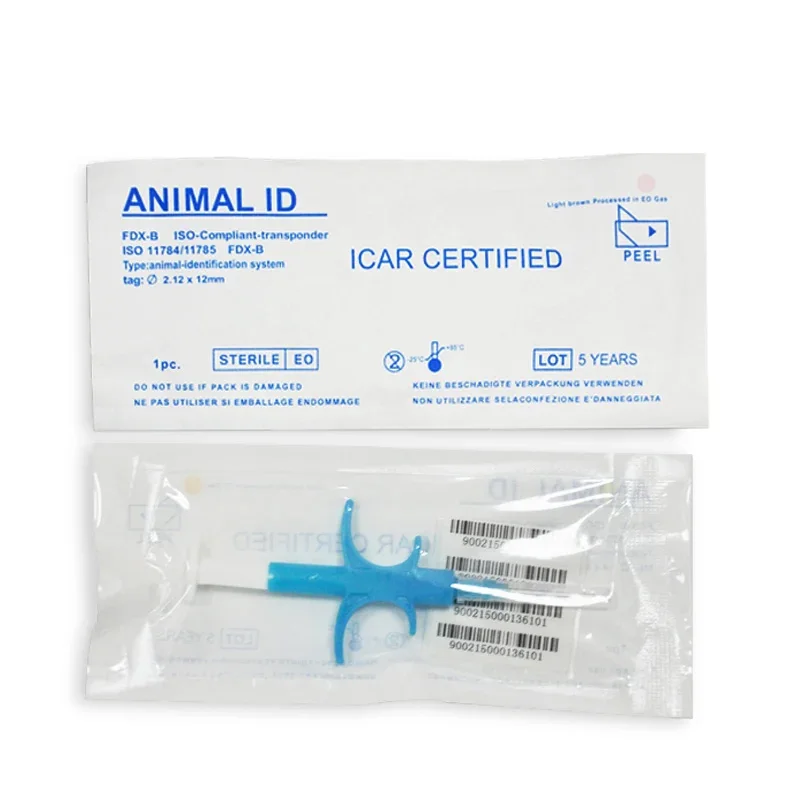20pcs 134.2KHz Pet Glass Tag Animal Injectable Microchip Syringe FDX B ISO11784/85 ICAR Animal Syringe for Cat Dog