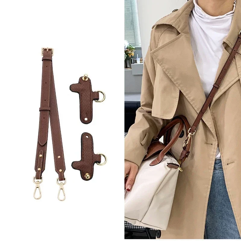 Leather Adjustable Shoulder Strap Bag Strap Belt for Small Longchamp Bag Punching Dumpling Crossbody Bag Handbag Accessories