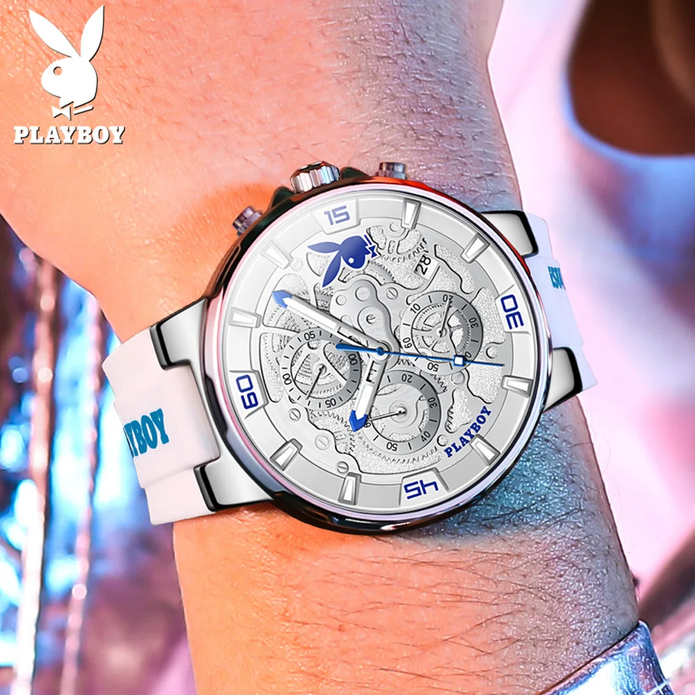 Playboy Luxus Herren uhr Silikon armband wasserdichte Mode Quarz
