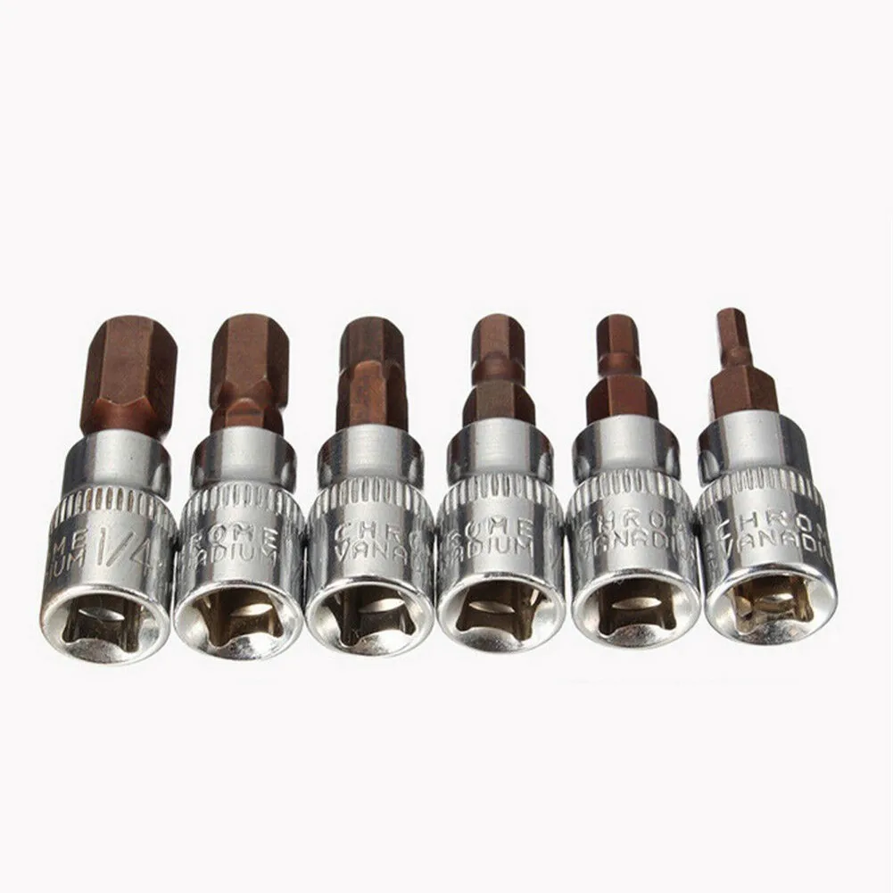 Description Picture 3 of item1/4 Inch Drive Hex Allen Socket Bit Set 3mm 4mm 5mm 6mm 7mm 8mm Screwdriver Bits Hand Tools H3 H4 H5 H6 H7 H8 1/5pcs