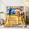 Game Pokémon Cards Lucario Printed Blanket Childr Adult Blanket Soft  Warm Bedding for Bed Sofa Outdoor Travel Cover Blankets 2