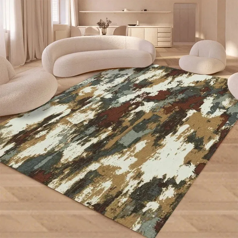 Tapete de área de arte abstrata multicolorido com design de pincel Tapete decorativo moderno para sala de estar para estética artística de casa