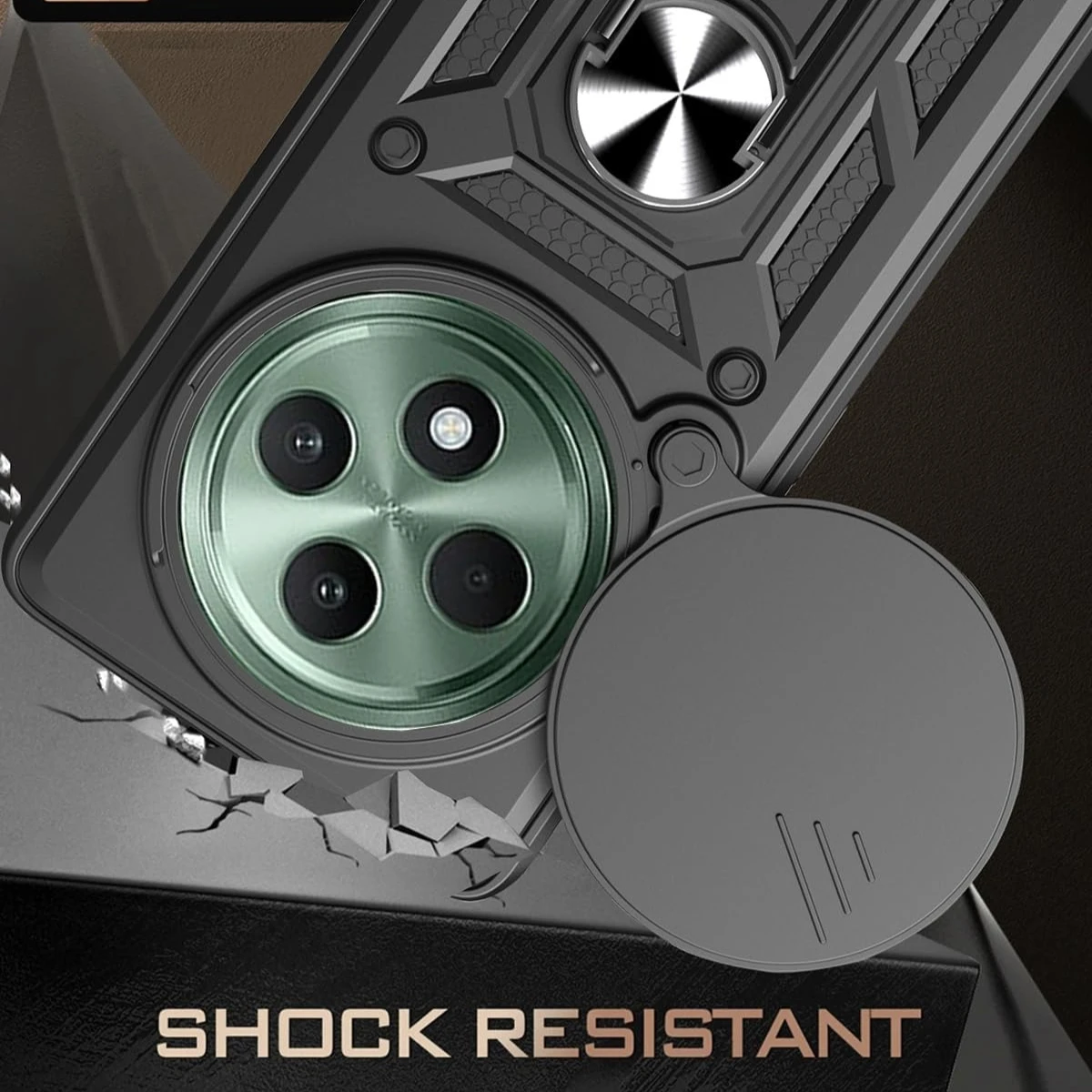 Enhanced Armor Case with Lens Protection and Magnetic Ring Holder