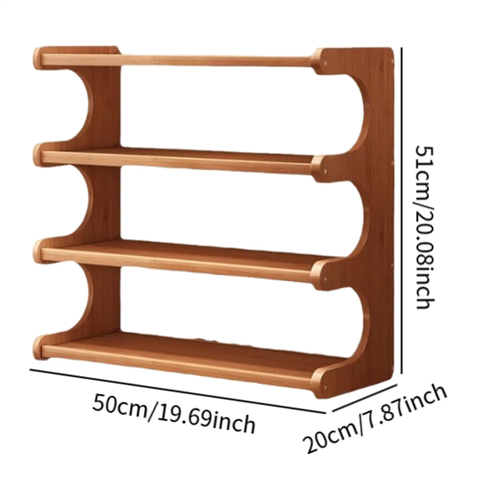 Desktop Shelf 4 Layer Home Decor Sundries Display Shelf Makeup Shelf Organizer Wooden Storage Rack for Dresser Dorm Bedroom 6