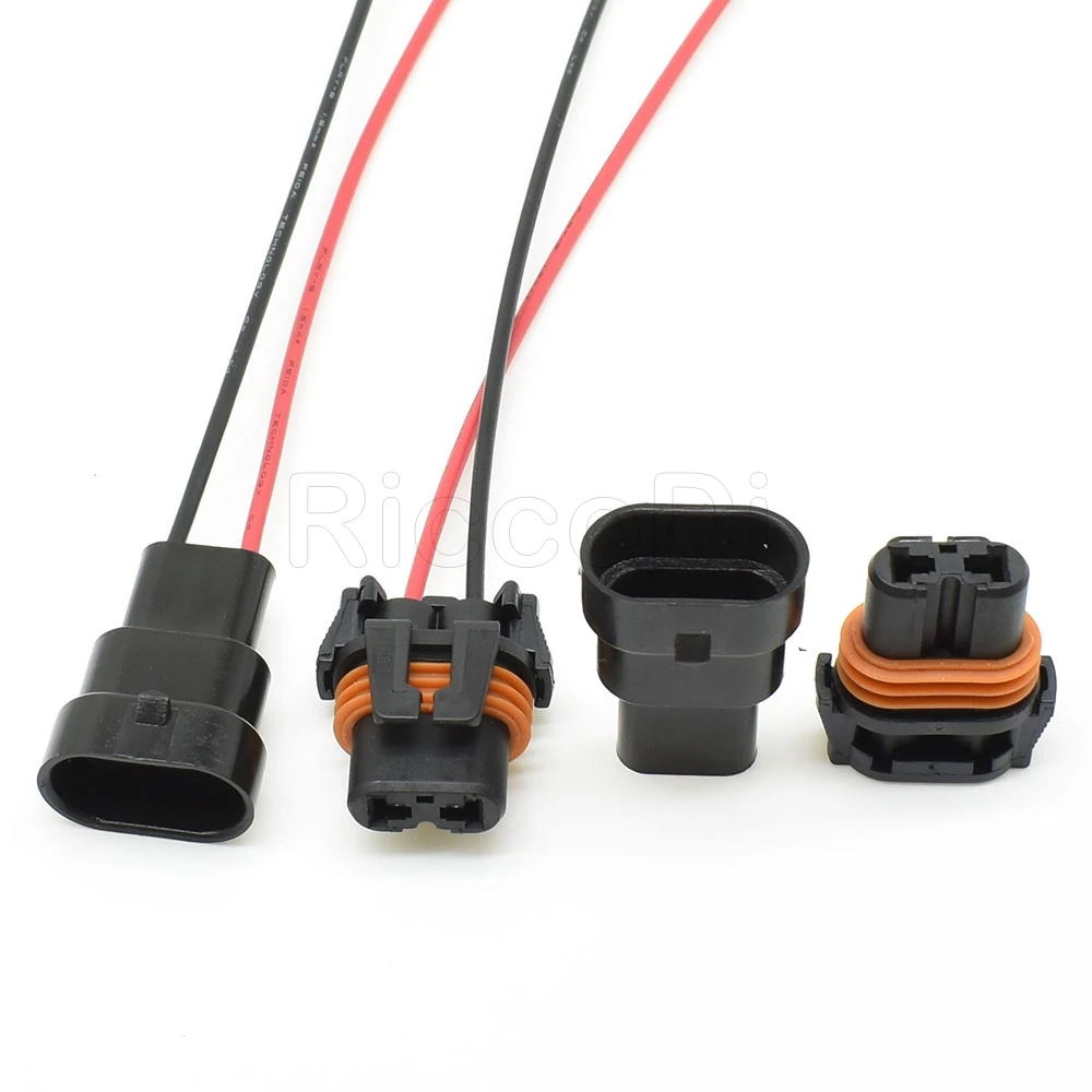1 ชุดหญิงชาย 2 ขา DJ9005 9005 รถยนต์กันน้ํา AC Power สายไฟ Harness Connector HID ปลั๊ก 1