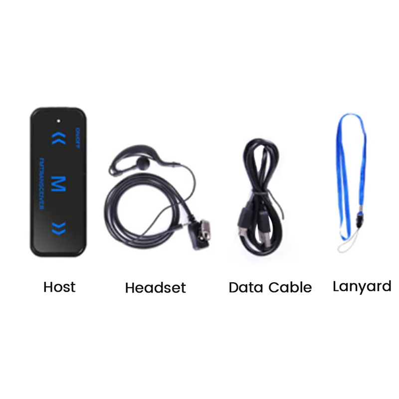 Mini Walkie Talkie 400-470MHz 2-Way Radio 3W Transceiver Earpiece Headset Earmuff USB Powered 2Pcs