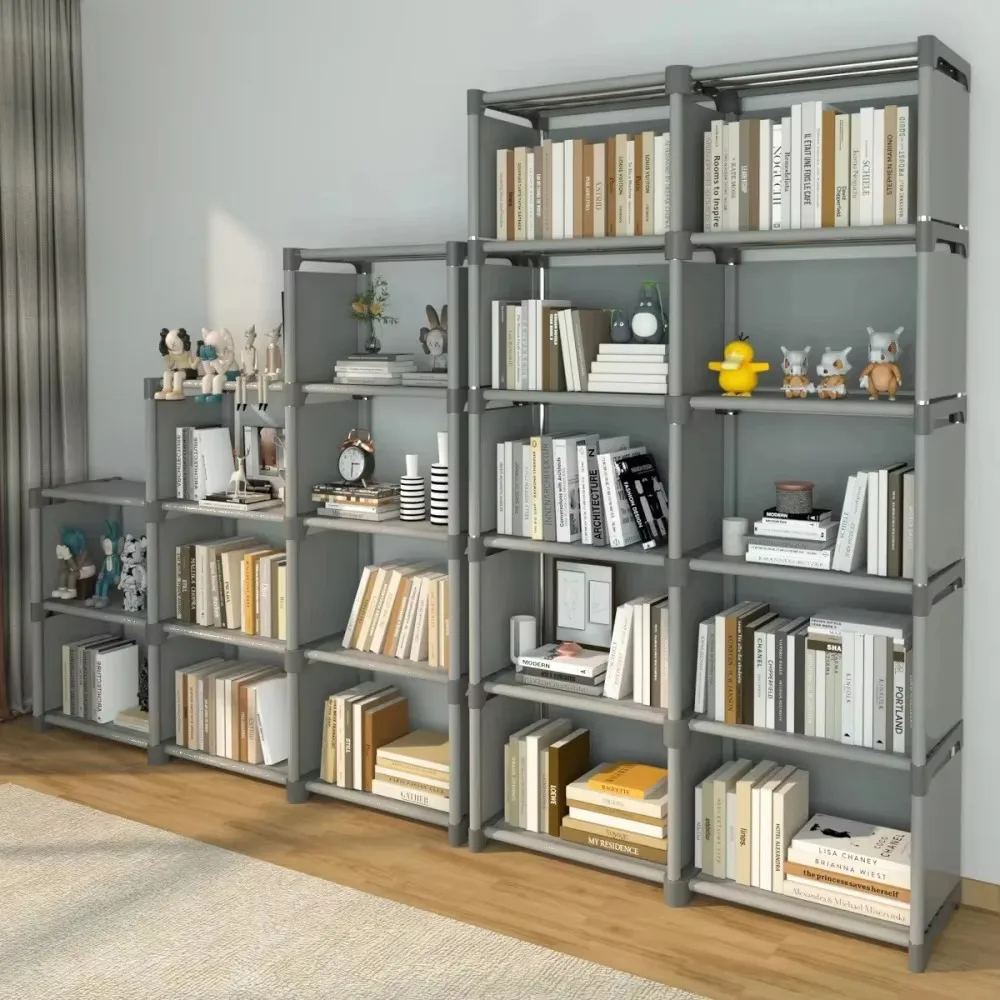 Bookshelf Multi Layer Easy Assembly Diy Wardrobe Plastic Square Storage Rack for Living Room Study Room Bedroom
