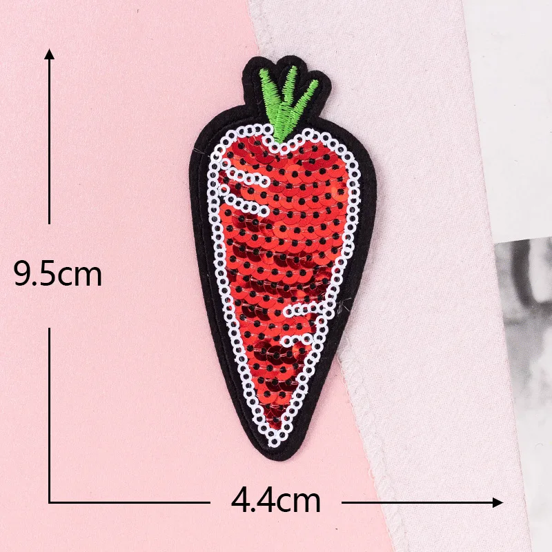 10 teile/los kleine Frucht Patch Pailletten Aufkleber Eisen auf Patches für Kleidung Applique Stickerei DIY Kleidung Accessoires – Detail 8