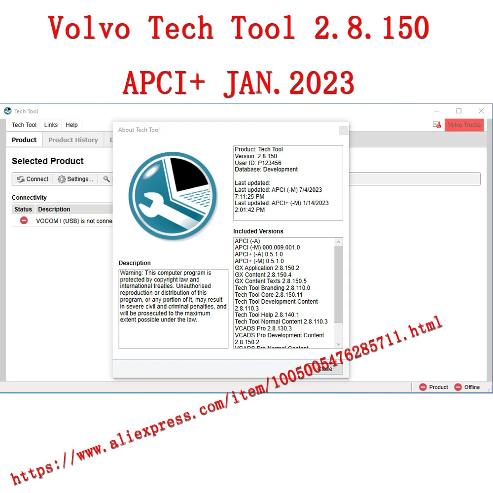 

Премиум технологический инструмент 2.8.150 (PTT 2,8/VCADS)(REAL Development) [APCI + 2023.Jan] история продукта для volvo с инструментом разработчика