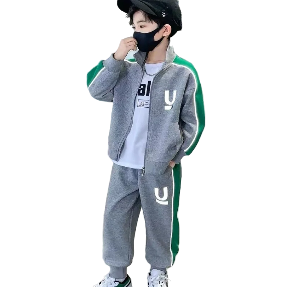 

Boys Contrast Alphabet Lightning Sweatshirt+Sweatpant Sets Children Tracksuit Kids Outfits Jumper Pant Jogger Set For 4-14 Years