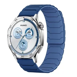 Magnetic Silicone Strap for Smartwatches - 20mm 22mm Bracelet Casual Wear (Dark navy blue)
