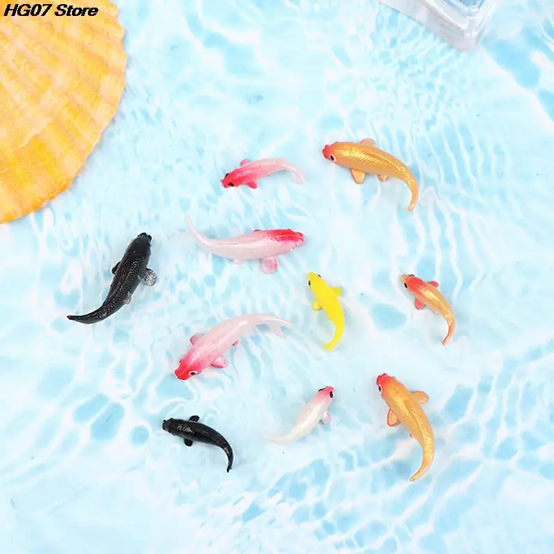 1/5pcs Mini Fish Model Miniature Model Fish Carp Simulation Animal Kids Toys DIY Decorative Goldfish Figurines Home Decor