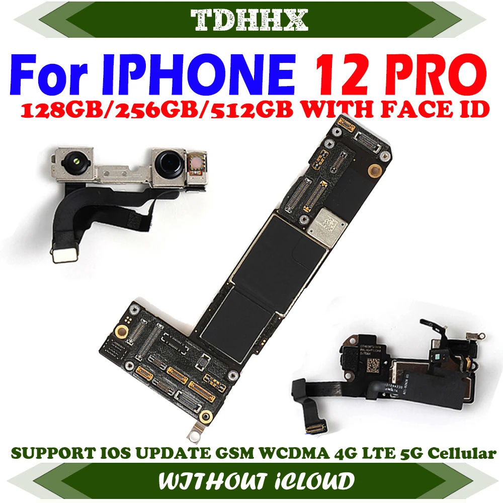 iPhone Motherboard Mainboard With iOS Sytem For iPhone 12 Pro Support Update Clean iCloud Plate Fully Tested