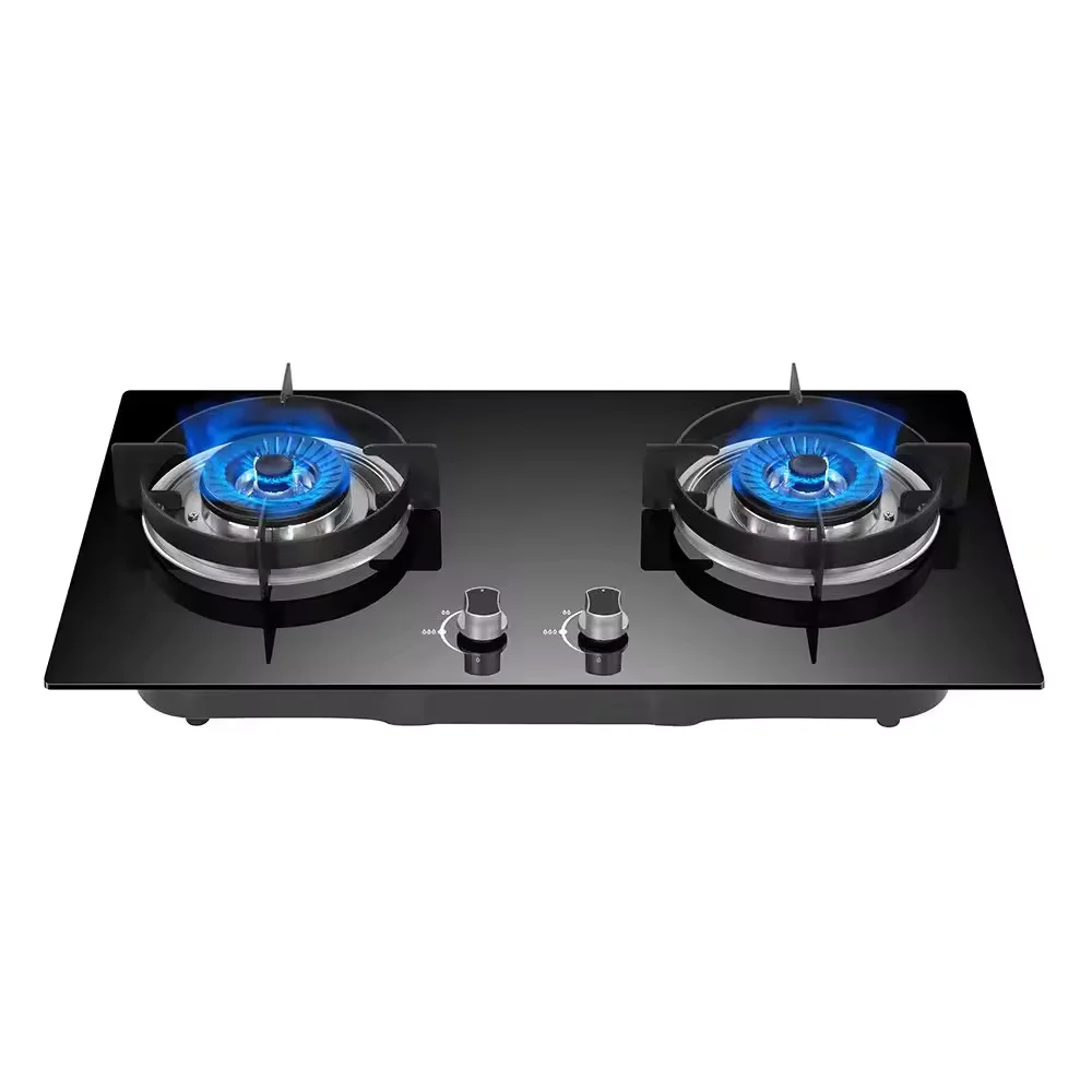 Hot Sell Gas Stove Fierce Tempered Glass Cooker Nine-burner Double Stove Built-in Natural Gas Liquefied Petroleum