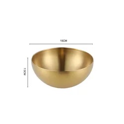 Elegant Gold Stainless Steel Serving Bowl (Gold-15cm)