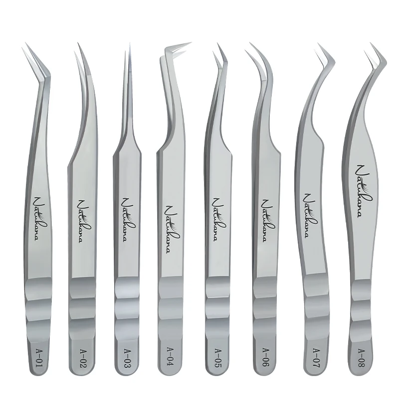 Stainless Steel Eyelash Extensions Tweezers Lash Artists High Precision Superhard Anti-Static Tweezers Makeup Tools