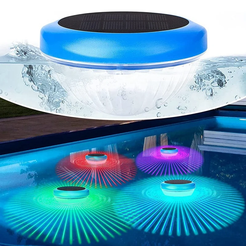 2 PCS Solar Floating Pool Lights Waterproof RGB Color Changing Floating Pool Lights For Pool,Pond,Spa,Hot Tub