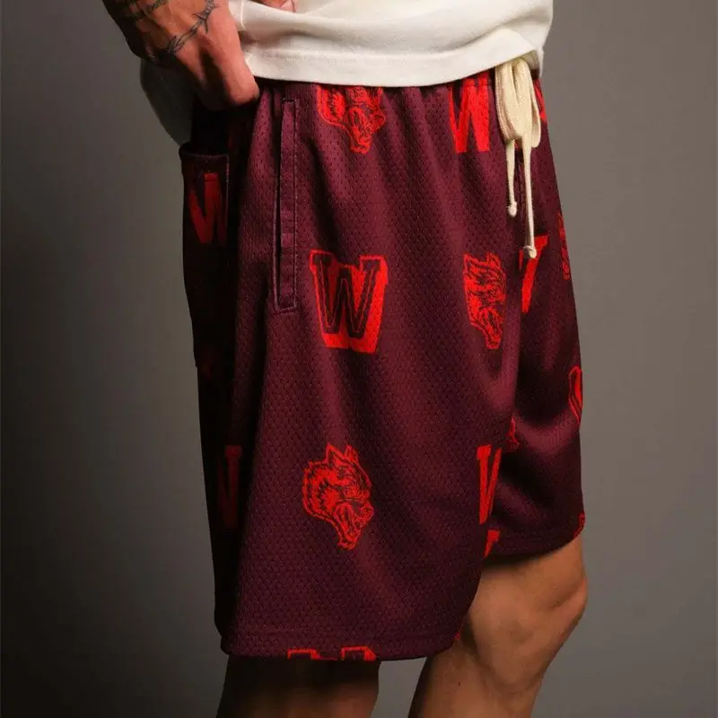 Hawaiian Beach Casual Men's Shorts Mesh Quick Dried Quarters Jogger Exercise Fitness Fashion Sports Pants