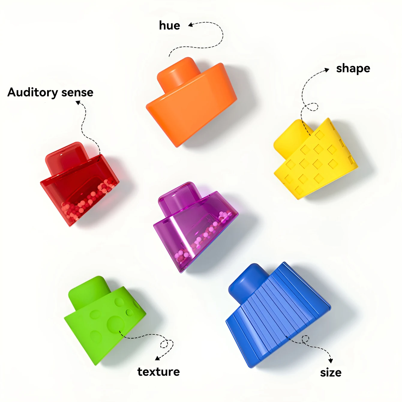 Stack toys Fun stack free to build a variety of shapes color built-in ball shaking sound toys