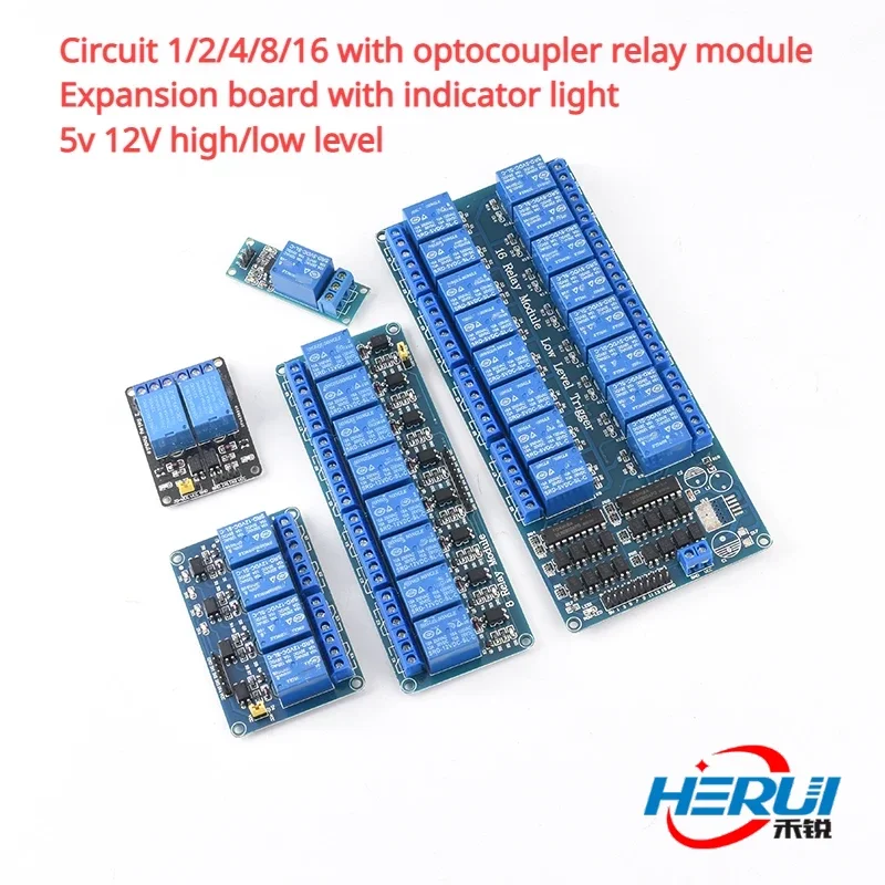 

Circuit 1/2/4/8/16 with optocoupler relay module Expansion board with indicator light 5v 12V high/low level