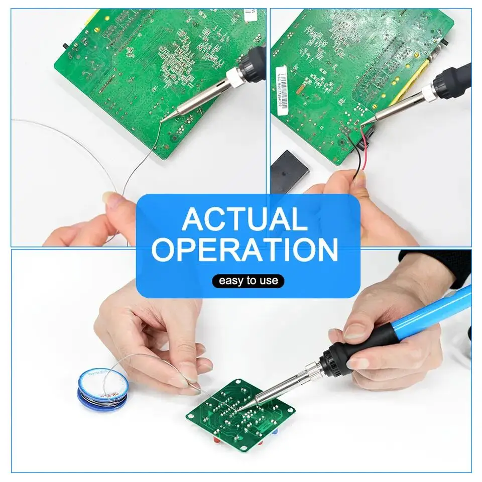 electric soldering iron 60W Adjustable Temperature Welding Solder Rework Station Heat Pen Tips Electric Soldering Iron for Repairing by BeBosLook