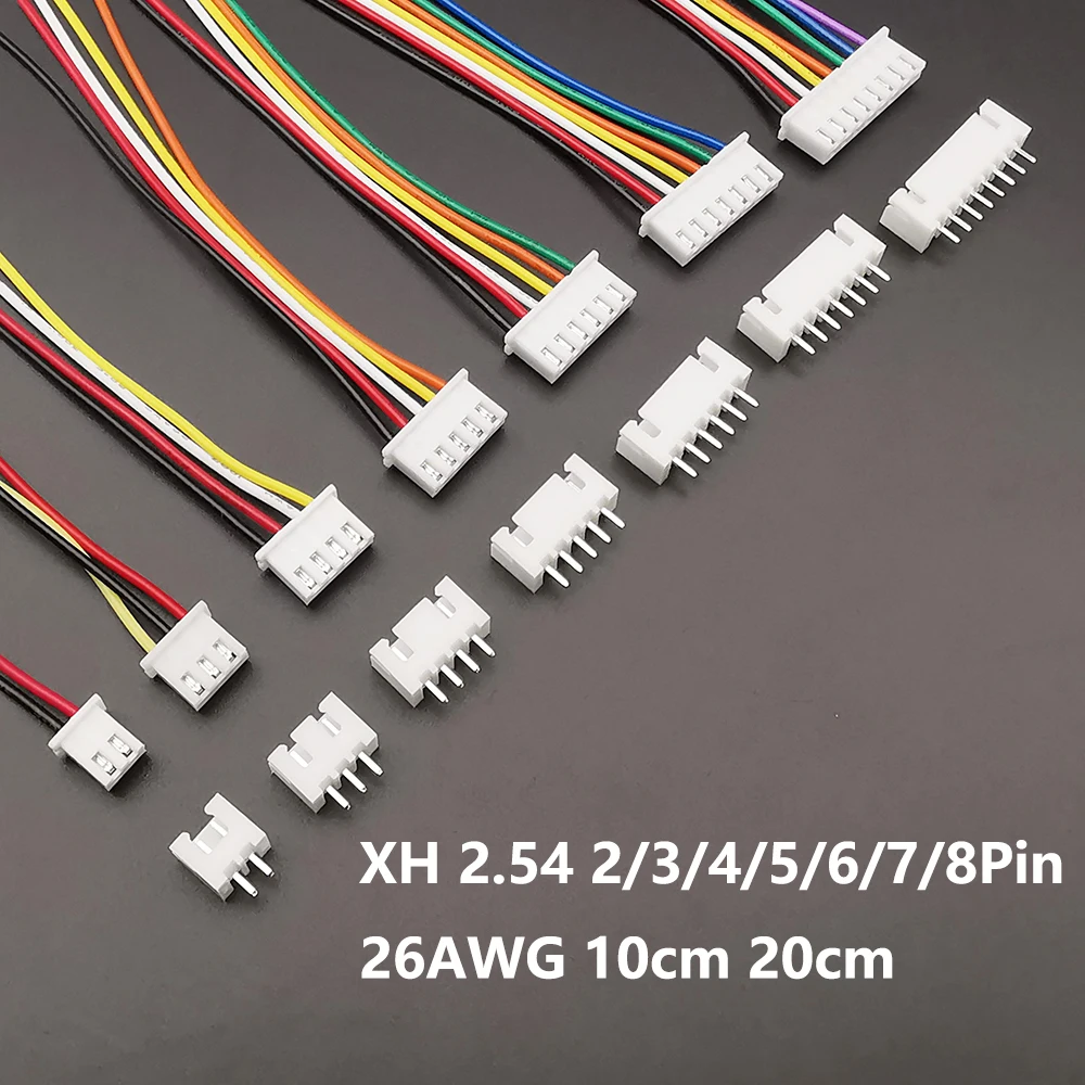 Sa723c298d12e4880b8c5cb5062ce03e8m.jpg Connecteur de câble JST XH2.54 XH, prise mâle et femelle, longueur de fil 26AWG, 2.54mm, 2 broches, 3 broches, 4 broches, 5 broches, 6 broches, 7/8 broches, 10cm, 20cm, 5 ensembles