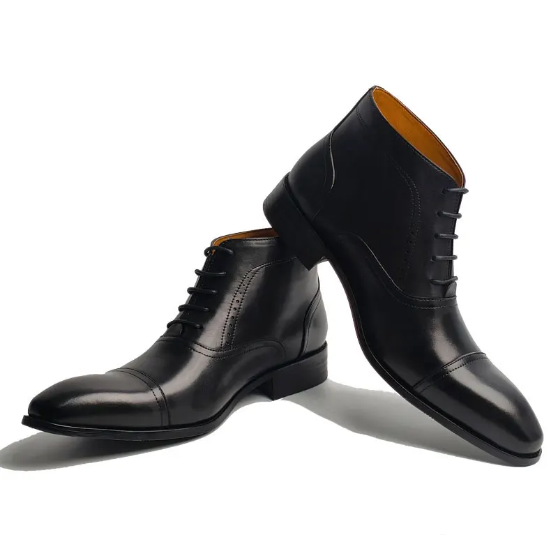 Luxury Chelsea Ankle Boots For Men Premium Designer Lace Up High