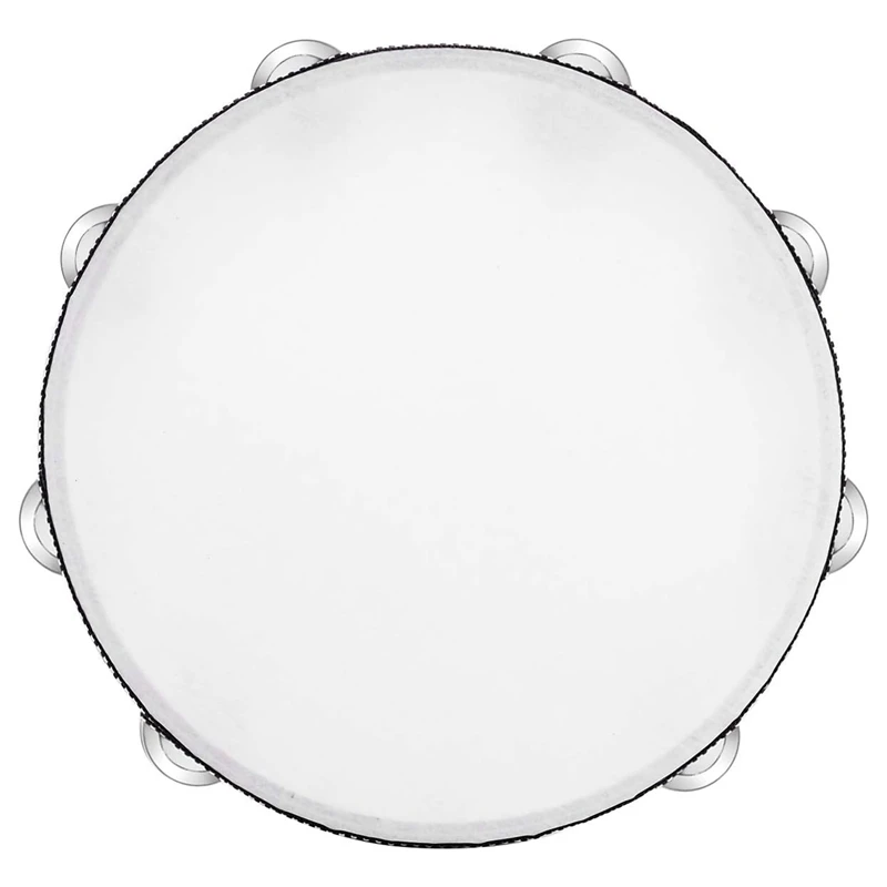 10 Inch Hand Held Drum Bell Birch Tambourine Metal Tambourine Jingles Percussion Gift Musical Educational Instrument For Adults