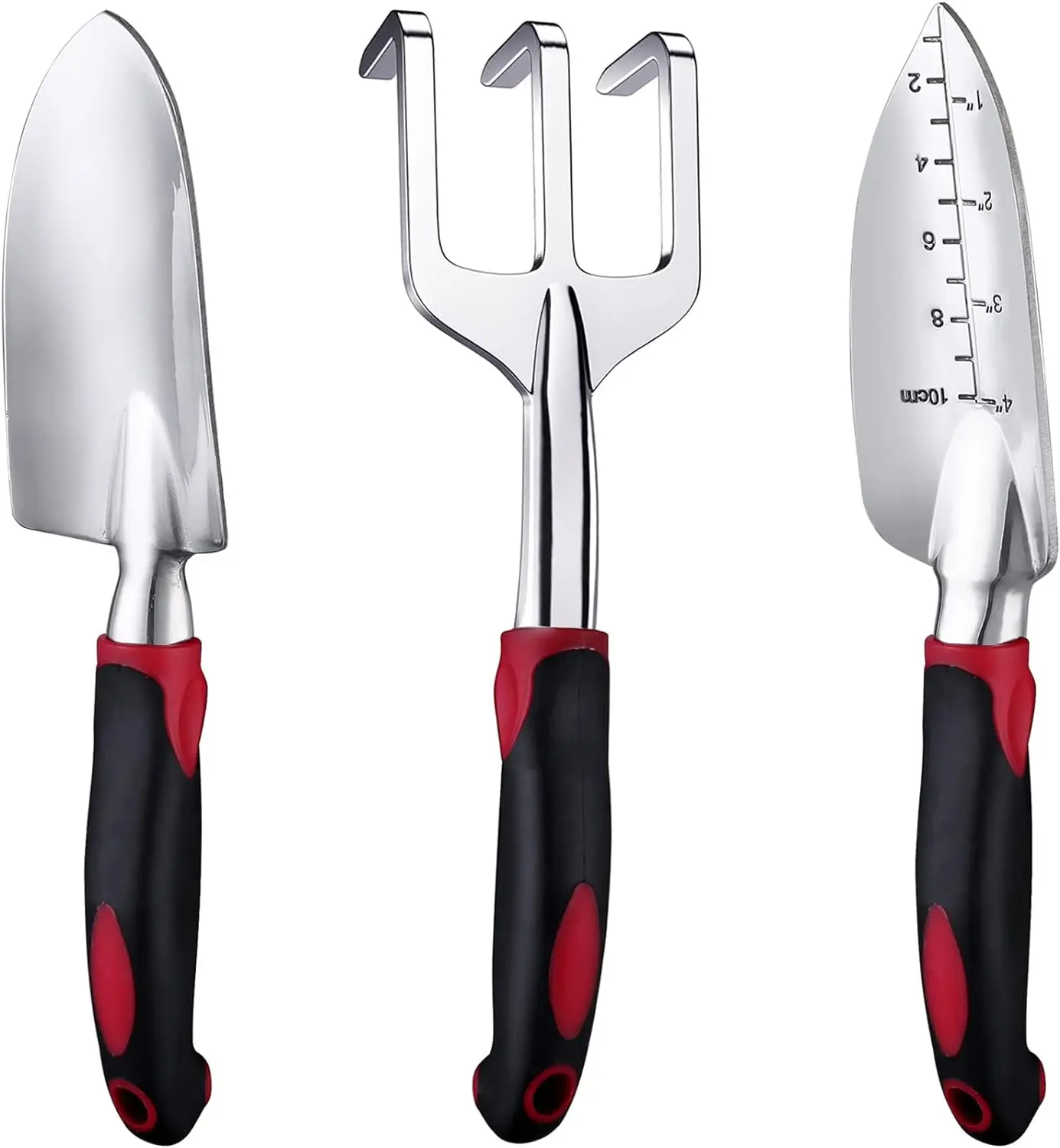 Garden Tool Set with Non-Slip Rubber Grip, Heavy Duty Garden Trowels, Cast-Aluminum Hand Shovels, 3 Pcs 2
