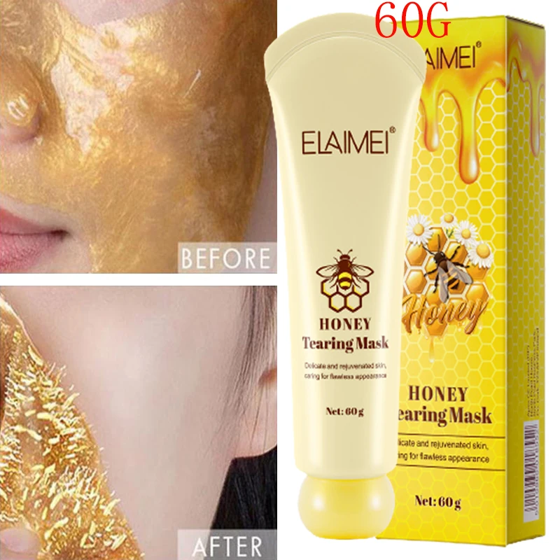 

Honey Tearing Mask Peel Off Mask Oil Control Painless Remove Blackhead Dead Skin Clean Pores Shrink Face Skincare Beauty 60g