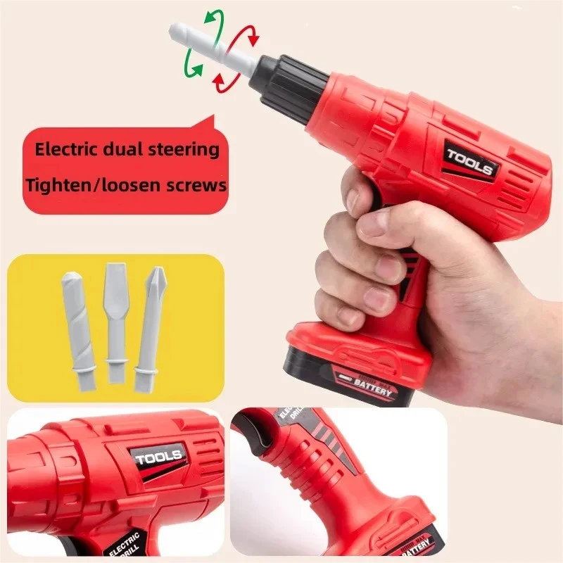 38/41Pcs Children's Tool Set Baby Simulation Repair Tools Electric Drill Screwdriver Repair House Toys Play Kit for Boys Girls