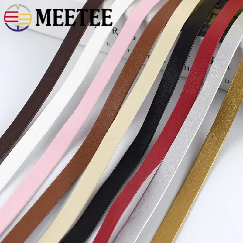 

Meetee 5M 5-30mm PU Hemming Ribbon Leather Cords Soft Decoration Rope DIY Bracelet Bags Clothes Edge Accessories